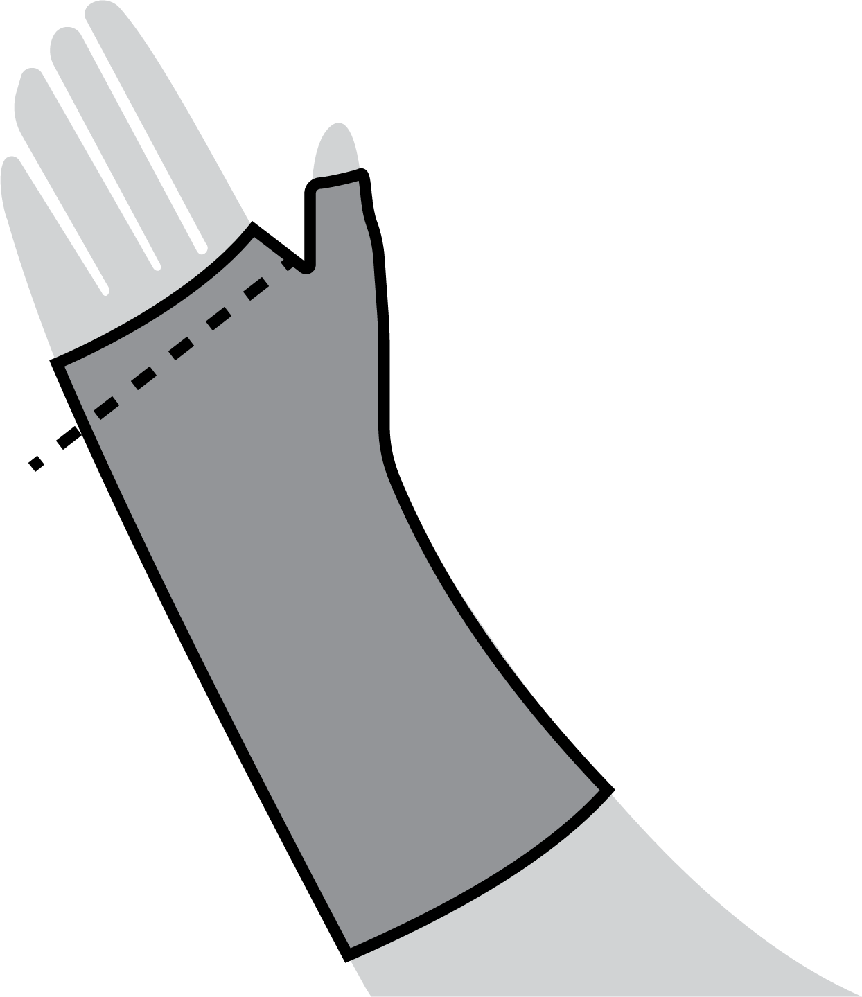 Como medir Tabela de medidas para a órtese para punho com tala mercur